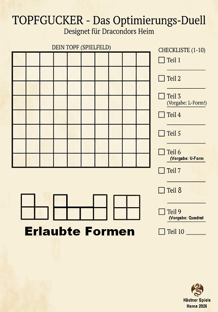 🍲 TOPFGUCKER – Das Optimierungs-Duell | Premium-Set (Laminiert, mit Folienstifte + Abwischbar)